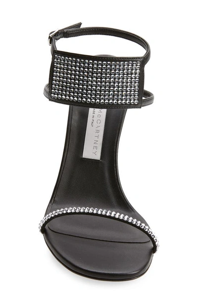 Shop Stella Mccartney Crystal Embellished Sandal In Black/ Crystal