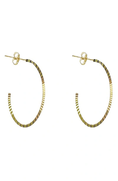 Shop Argento Vivo Sterling Silver Diamond Cut Oval Hoop Earrings In Gold