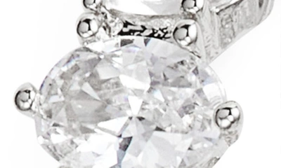 Kendra Scott Cailin Cubic Zirconia Huggie Hoop Earrings In Rhodium Metal White