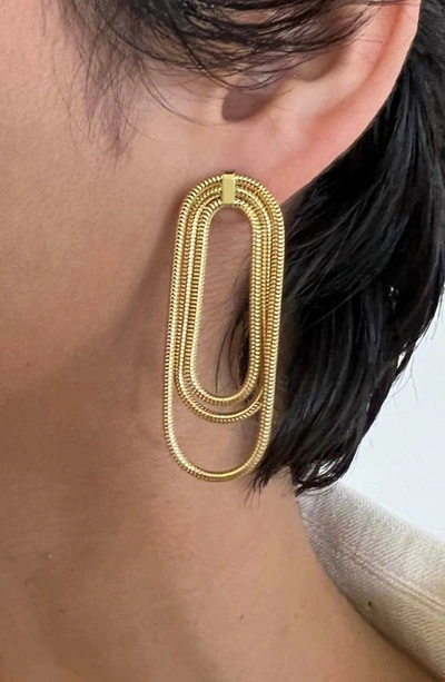 Shop Jennifer Zeuner Julia Earrings In Yellow Gold Plated