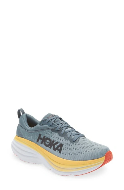Shop Hoka Bondi 8 Running Shoe In Goblin Blue/ Mountain Spring