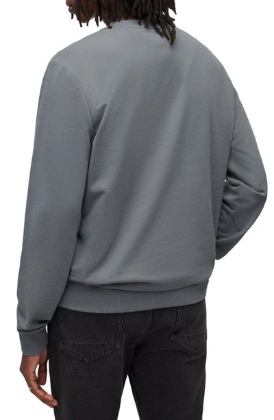 Shop Allsaints Haste Cotton Sweatshirt In Metallic Grey