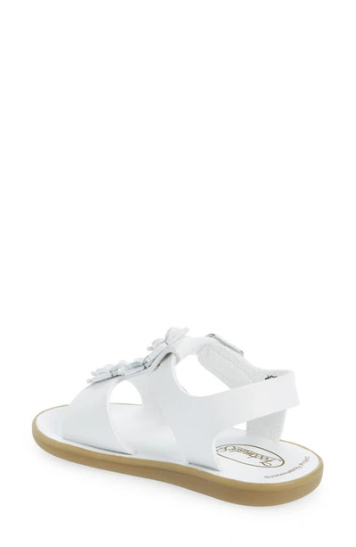 Shop Footmates Jasmine Metallic Flower Waterproof Sandal In White Micro