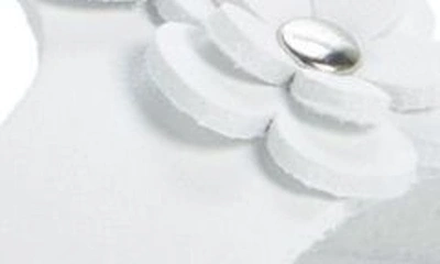Shop Footmates Jasmine Metallic Flower Waterproof Sandal In White Micro
