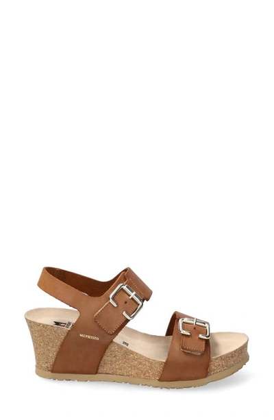 Mephisto Lissandra Platform Wedge Sandal In Camel