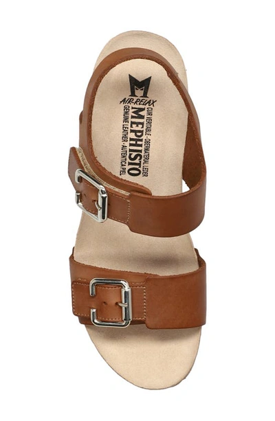 Mephisto Lissandra Platform Wedge Sandal In Camel