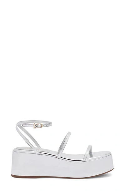 Shop Larroude Gio Platform Sandal In Silver
