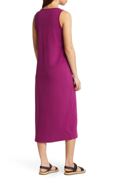 Shop Eileen Fisher Sleeveless Jersey Dress In Raspberry