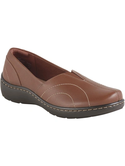 Shop Clarks Cora Meadow  Womens Leather Arch Support Flats Shoes In Brown