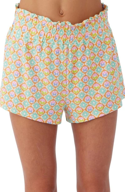 Shop O'neill Kids' Gabi Floral Print Shorts In Pink Multi Colored