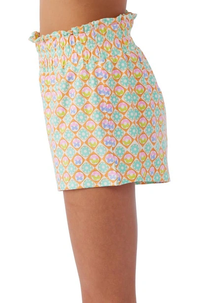 Shop O'neill Kids' Gabi Floral Print Shorts In Pink Multi Colored