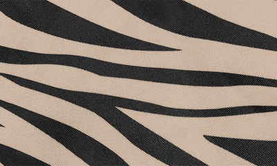 Shop Kusshi Signature Zebra Print Makeup Bag In Zebra Beige/ Fuschia