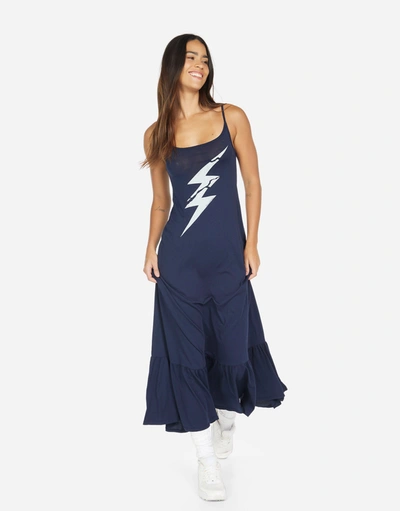 Lauren Moshi Beatrix Cracked Lightning Bolt In Navy