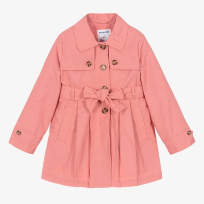 Shop Mayoral Girls Rose Pink Trench Coat