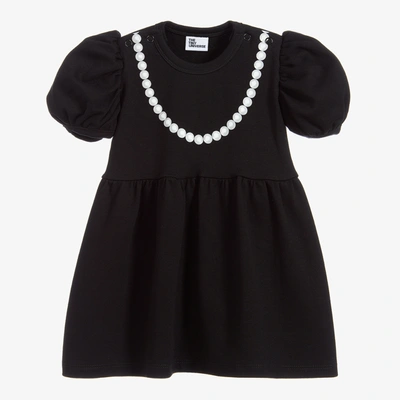 Shop The Tiny Universe Girls Black Organic Cotton Dress