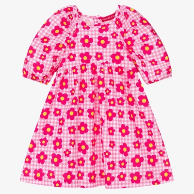 Shop Agatha Ruiz De La Prada Girls Pink Floral Gingham Dress