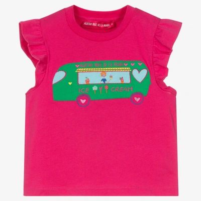 Shop Agatha Ruiz De La Prada Girls Pink Cotton Ice Cream T-shirt