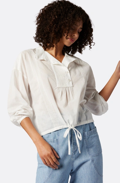 Shop Joie Bronte Long Sleeve Cotton Top In White