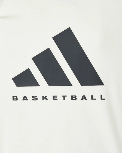 Shop Adidas Originals Basketball Velour Hooded Sweatshirt In White
