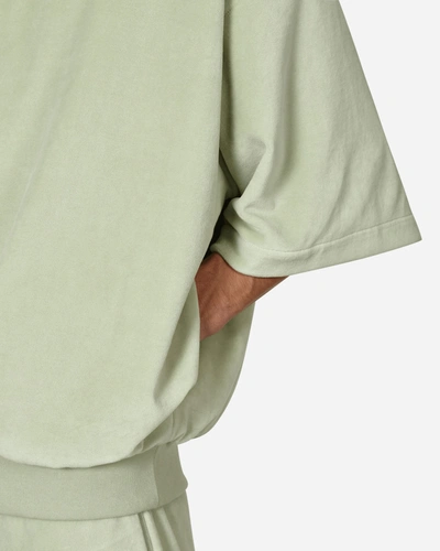 Shop Adidas Originals Basketball Velour Half Zip Sweatshirt In Green