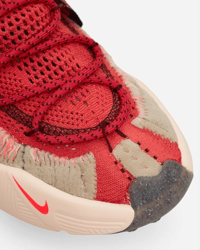 Shop Nike Ispa Sense Flyknit Sneakers Desert Adobe / Bright Crimson In Multicolor