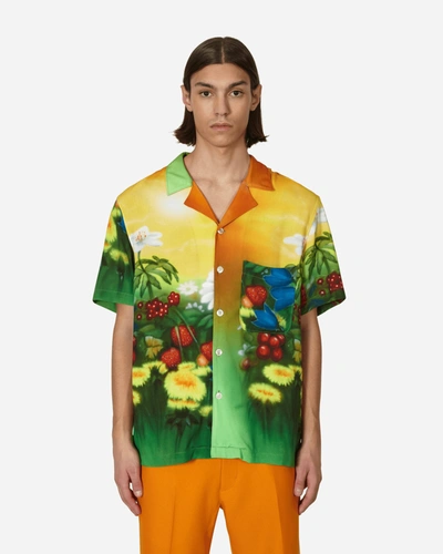 Shop Stockholm Surfboard Club Airbrush Flowers Shirt Multicolor In Green
