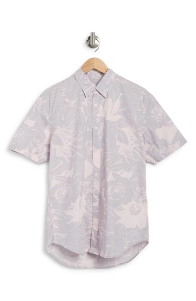 Shop Coastaoro Astor Printed Short Sleeve Shirt In Aster Pink