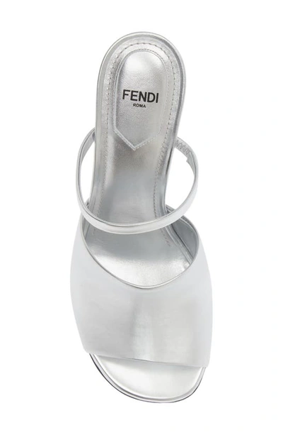 Shop Fendi First Metal Sandal In Silver