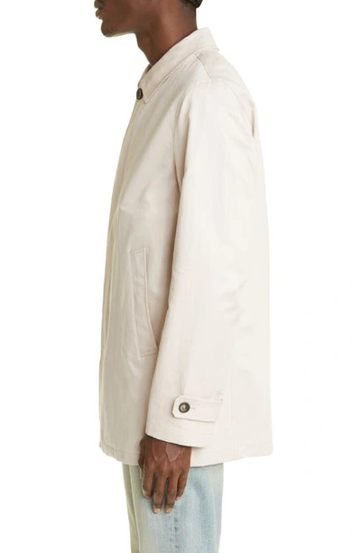 Shop Herno Cotton & Linen Trench Coat In 2605-naturale