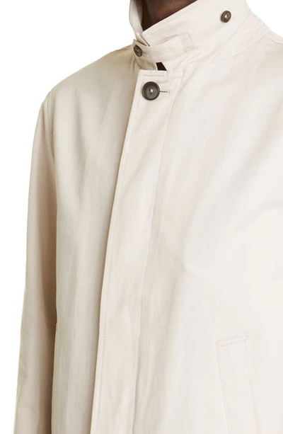 Shop Herno Cotton & Linen Trench Coat In 2605-naturale