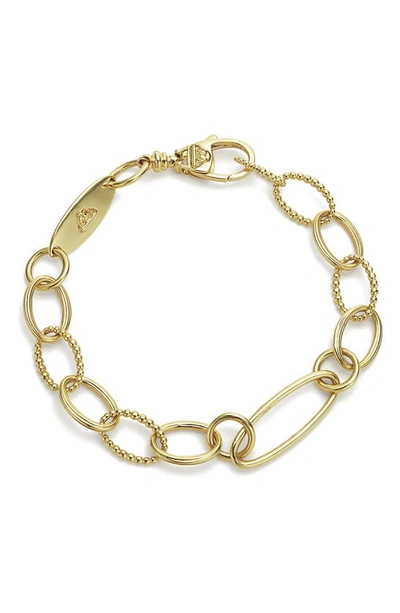 Lagos Signature Caviar Link Bracelet In Gold