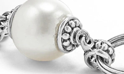 Shop Lagos Luna Freshwater Pearl Station Bracelet In Silver