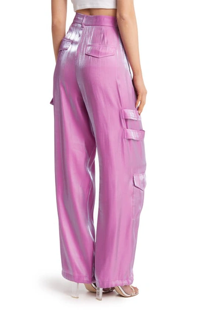 Shop Something New Iridescent Cargo Pants In Rose Violet