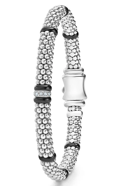 Lagos Black Caviar Rope Bracelet In Black