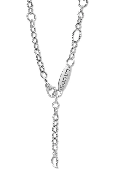 Lagos Luna Freshwater Pearl Station Necklace In Gold