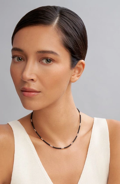 Lagos Black Caviar Ceramic Station Necklace In Black