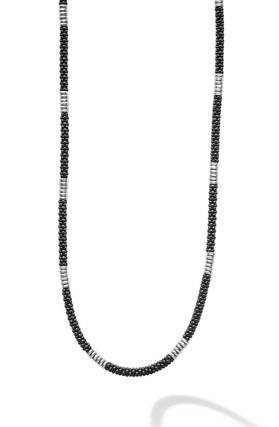 Lagos Black Caviar Ceramic Station Necklace In Black