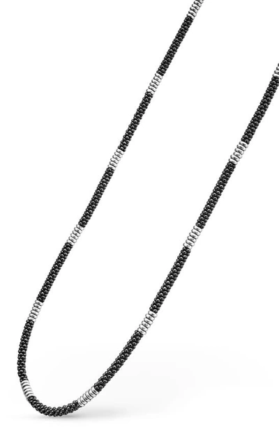 Lagos Black Caviar Ceramic Station Necklace In Black