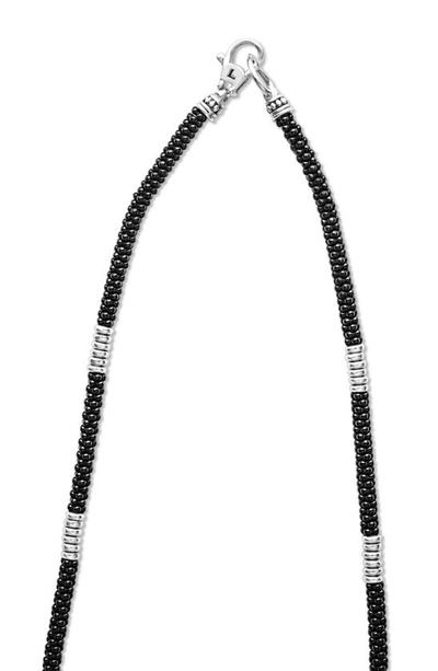 Lagos Black Caviar Ceramic Station Necklace In Black