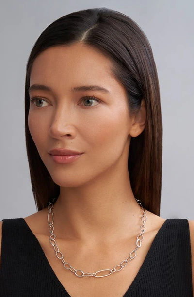 Lagos Signature Caviar Link Necklace In Silver