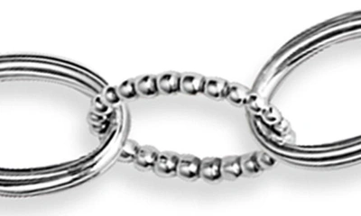 Shop Lagos Signature Caviar Link Necklace In Silver