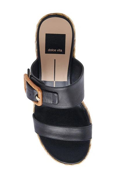 Shop Dolce Vita Thorin Platform Slide Sandal In Black Leather