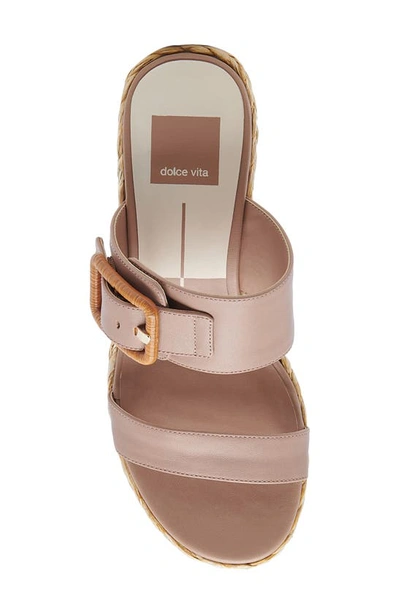 Shop Dolce Vita Thorin Platform Slide Sandal In Cafe Leather
