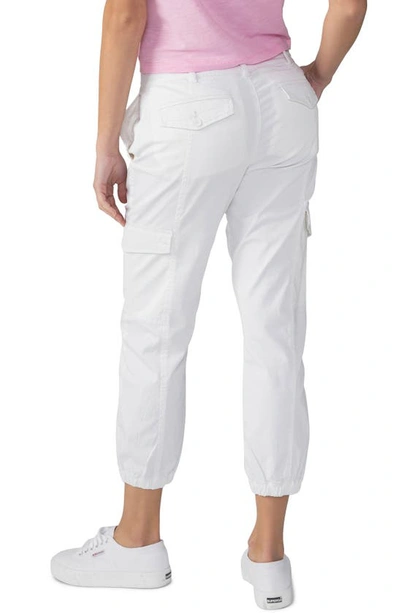 Shop Sanctuary Rebel Crop Stretch Cotton Cargo Pants In Brilliant White