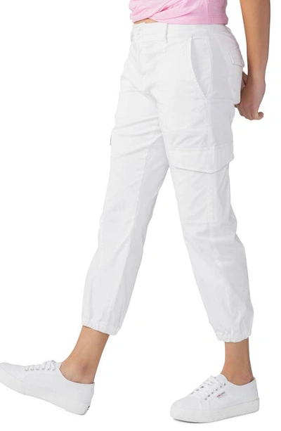 Shop Sanctuary Rebel Crop Stretch Cotton Cargo Pants In Brilliant White