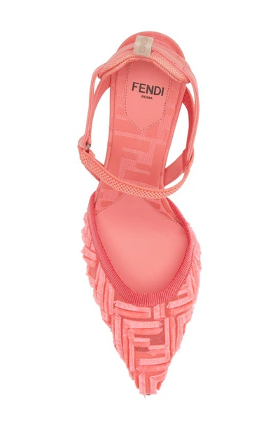 Shop Fendi Colibrì Ff Logo Pointed Toe Slingback Pump In Kissed