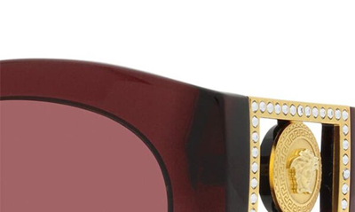 Shop Versace 52mm Cat Eye Sunglasses In Dark Violet