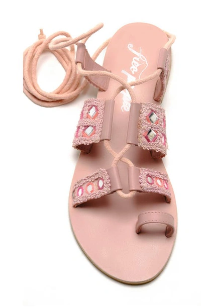 Shop Free People Mantra Mirror Ankle Wrap Sandal In Pink