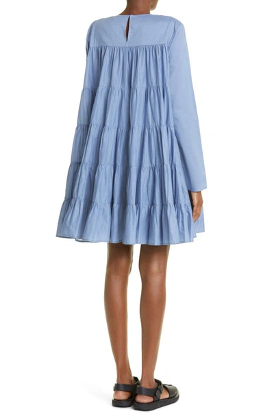 Shop Merlette Soliman Tiered Minidress In Slate Blue