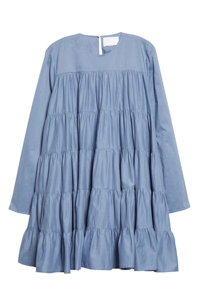 Shop Merlette Soliman Tiered Minidress In Slate Blue
